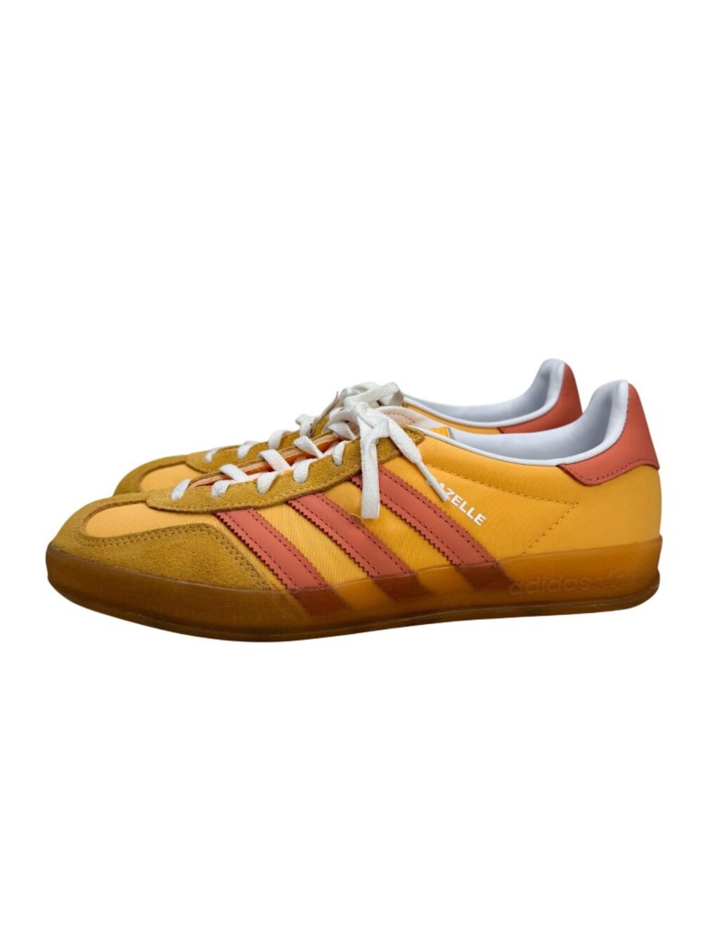 Adidas Originals Gazelle Indoor W Canvas & Suede Yellow Pink Sneakers Womens 8